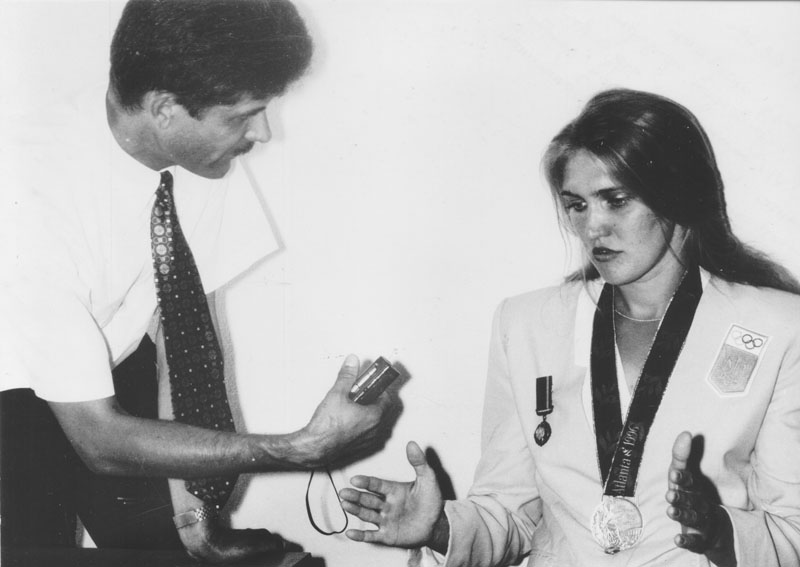 13 августа 1996 беру интервью у серебряного призера Олимпиады в Атланте по гребле академической Елены Ронжиной