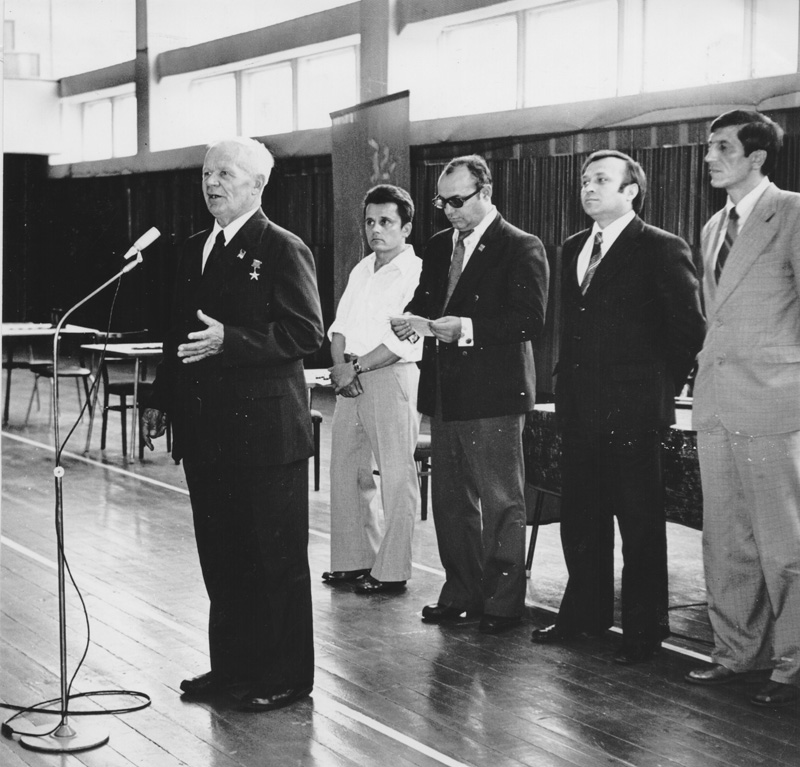 1978 год Открытие кубка СССР по международным шашкам У микрофона Аношкин Михаил Прокофьевич