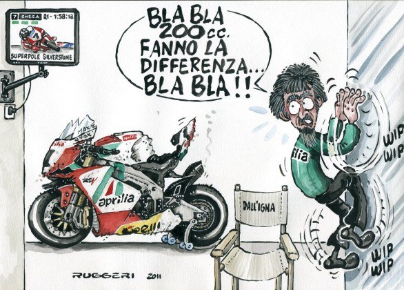 Карикатура Луки Руджері Ducati 1200 см